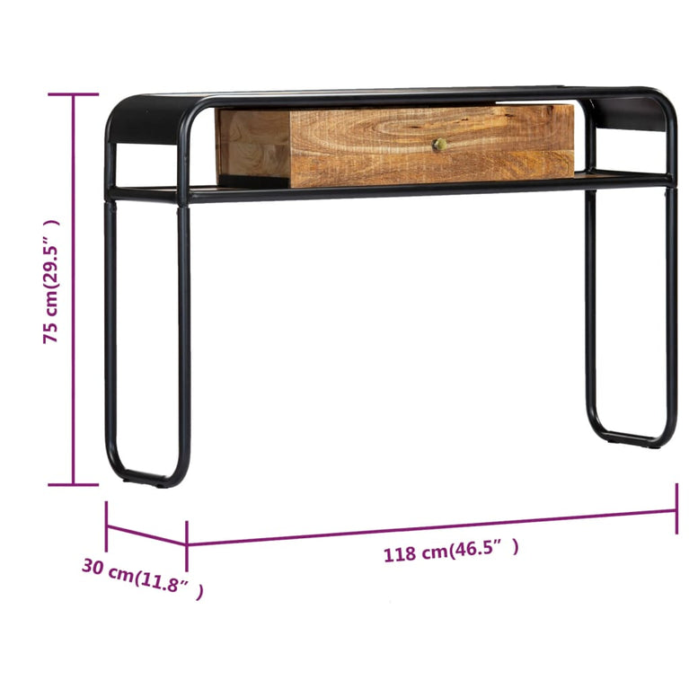 Wandtafel 118x30x75 cm massief mangohout MeubelReus