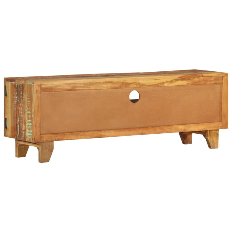 Tv-meubel handgesneden 120x30x40 cm massief gerecycled hout MeubelReus