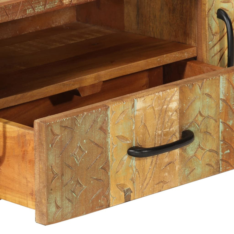 Tv-meubel handgesneden 120x30x40 cm massief gerecycled hout MeubelReus