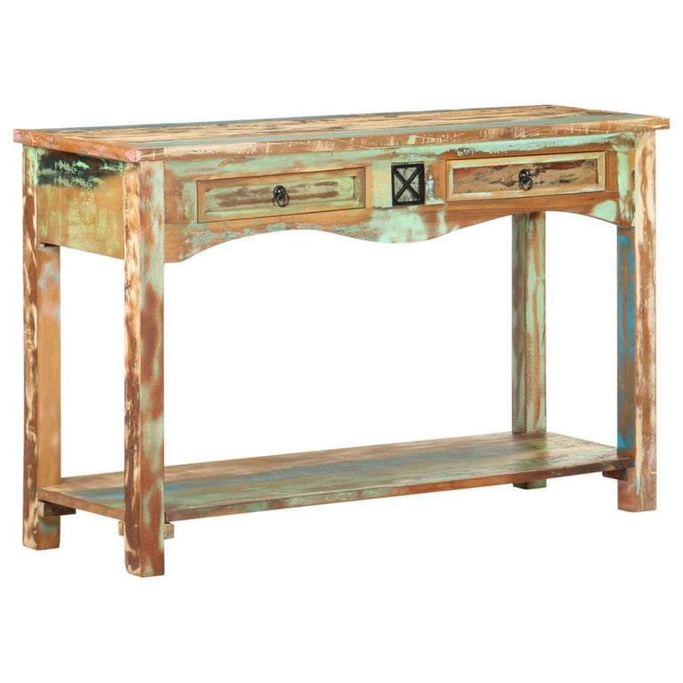 Wandtafel 120x40x75 cm massief gerecycled hout MeubelReus