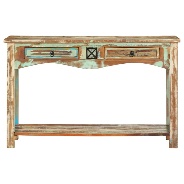 Wandtafel 120x40x75 cm massief gerecycled hout MeubelReus