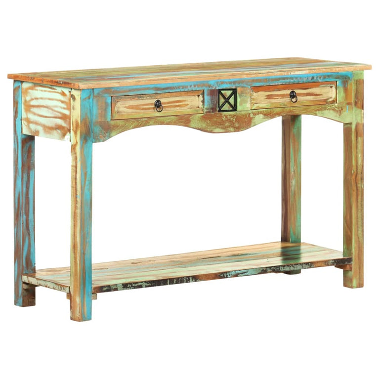 Wandtafel 120x40x75 cm massief gerecycled hout MeubelReus