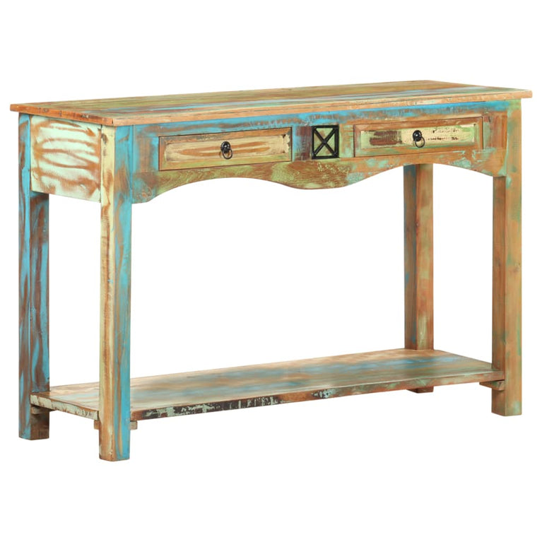 Wandtafel 120x40x75 cm massief gerecycled hout MeubelReus
