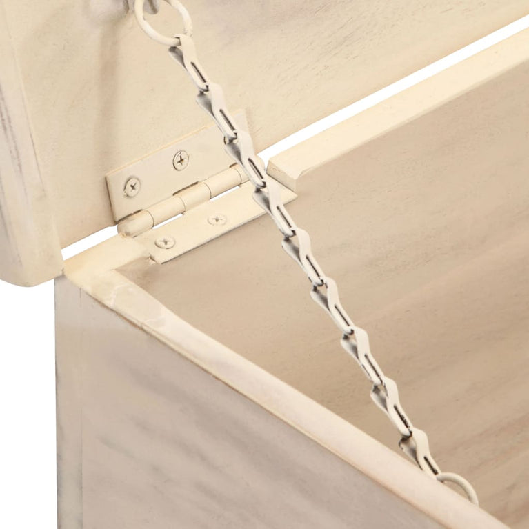 Opbergkist 110x40x45 cm massief acaciahout wit MeubelReus