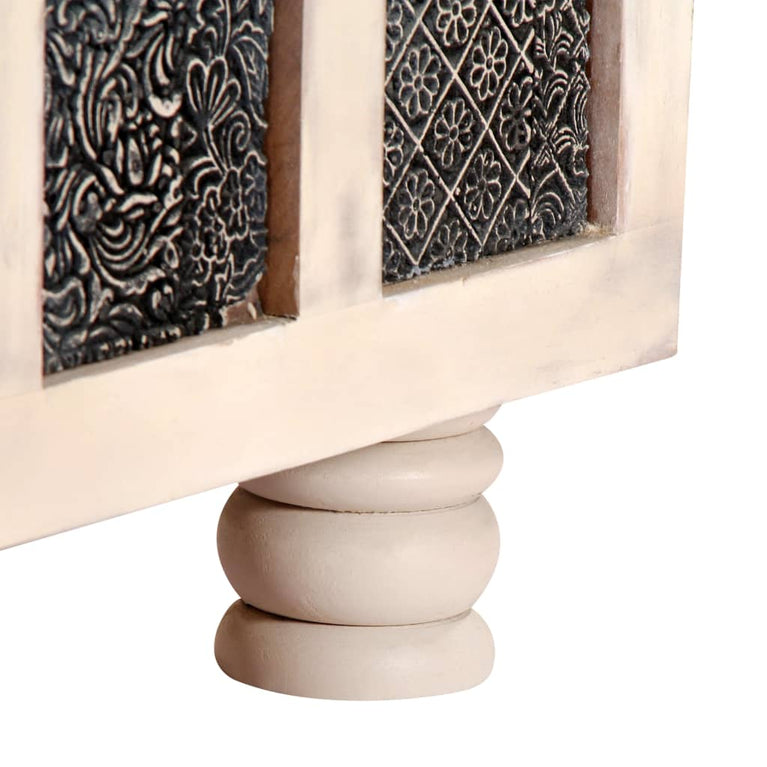 Opbergkist 110x40x45 cm massief acaciahout wit MeubelReus