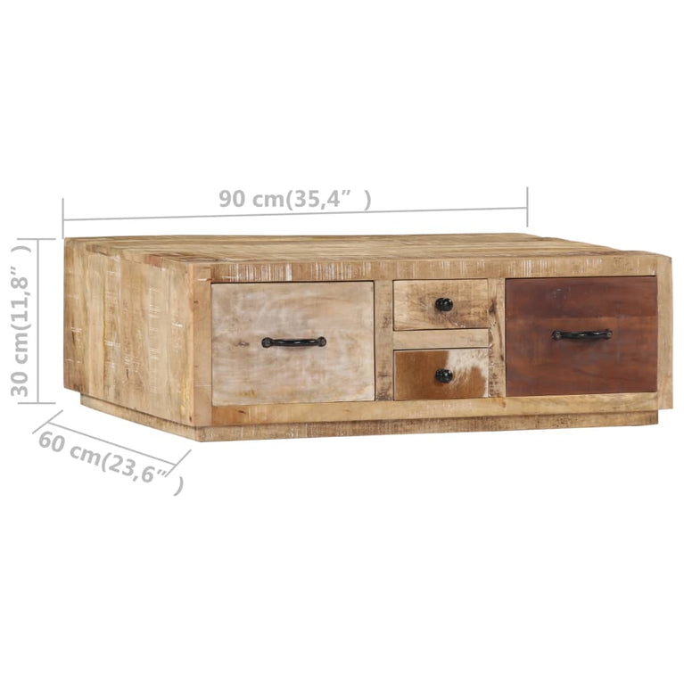 Salontafel 90x60x30 cm massief mangohout MeubelReus