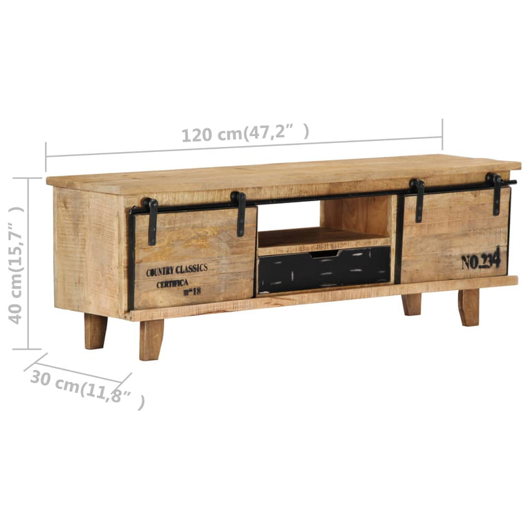 Tv-meubel 120x30x40 cm massief mangohout MeubelReus
