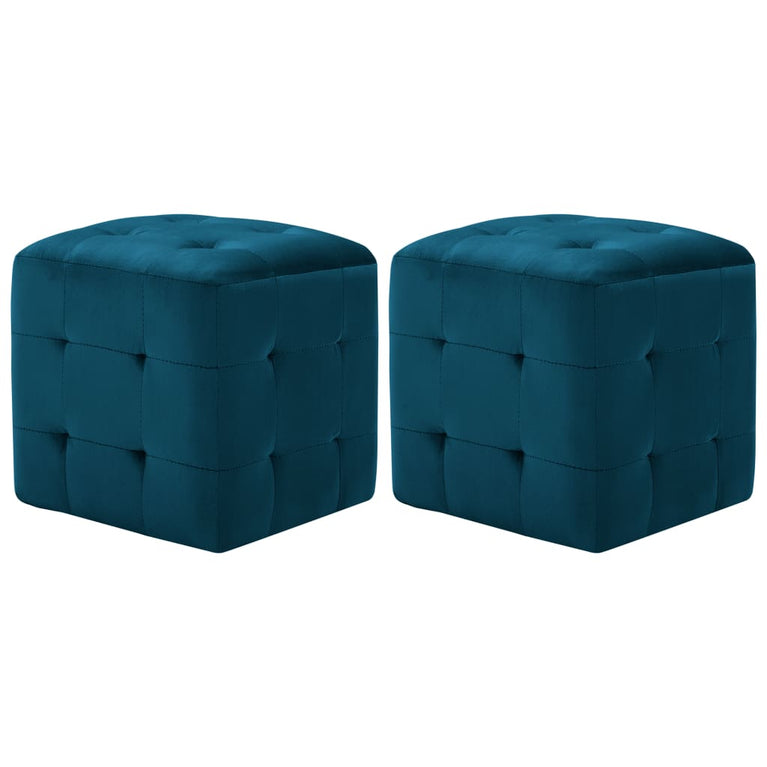 Nachtkastjes 2 st 30x30x30 cm fluweel blauw MeubelReus