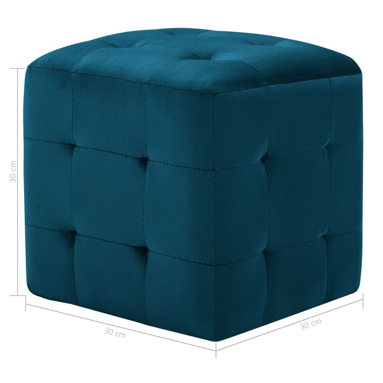 Nachtkastjes 2 st 30x30x30 cm fluweel blauw MeubelReus