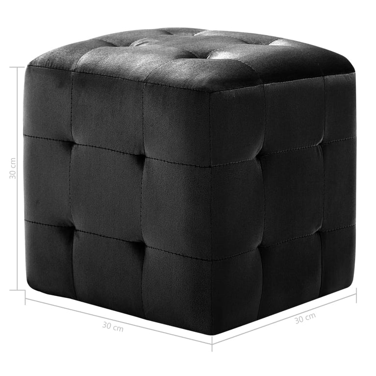 Nachtkastjes 2 st 30x30x30 cm fluweel zwart MeubelReus