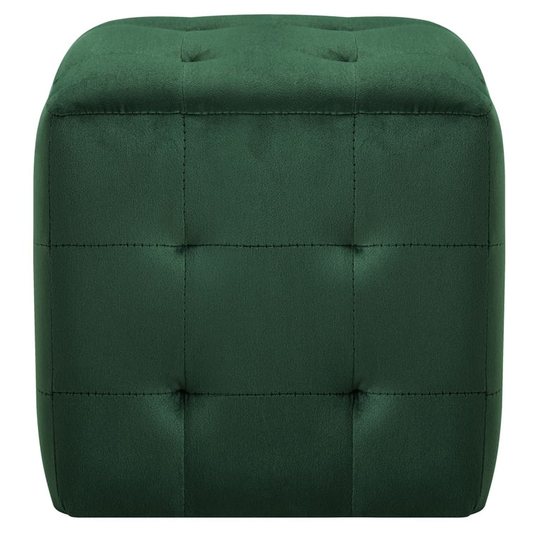Nachtkastjes 2 st 30x30x30 cm fluweel groen