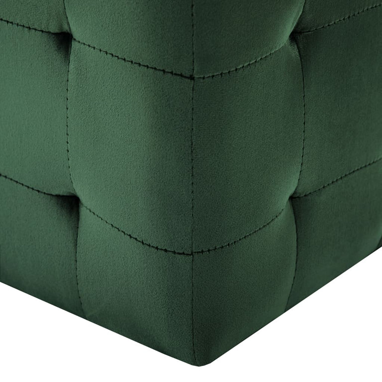 Nachtkastjes 2 st 30x30x30 cm fluweel groen