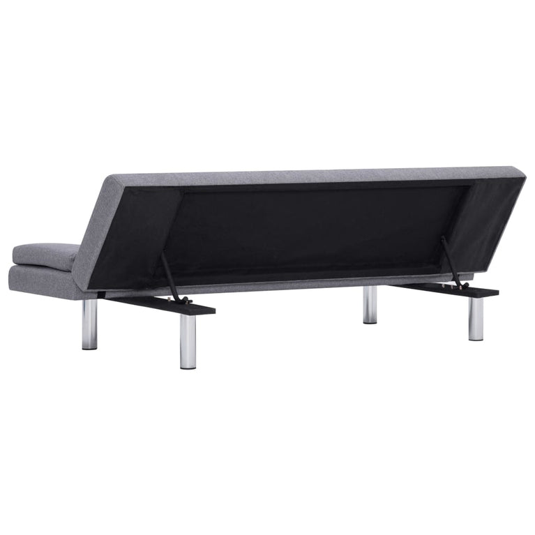 Slaapbank met twee kussens polyester lichtgrijs MeubelReus