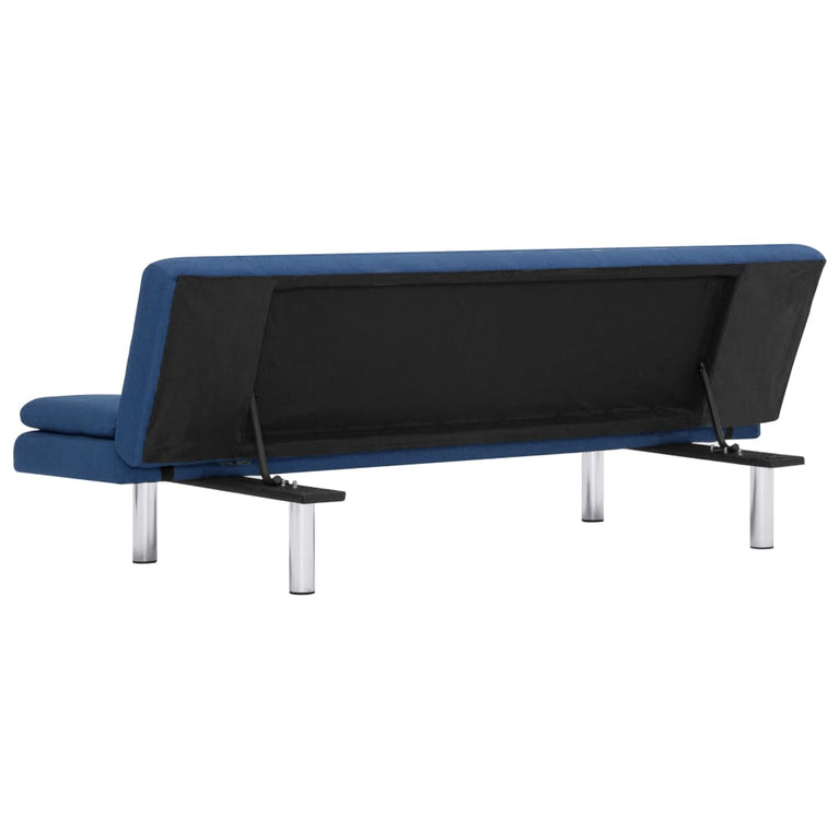 Slaapbank met twee kussens polyester blauw MeubelReus