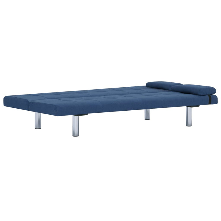 Slaapbank met twee kussens polyester blauw MeubelReus