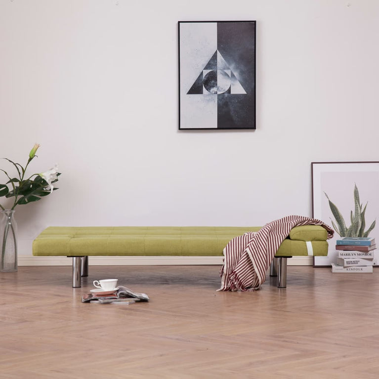Slaapbank met twee kussens polyester groen MeubelReus