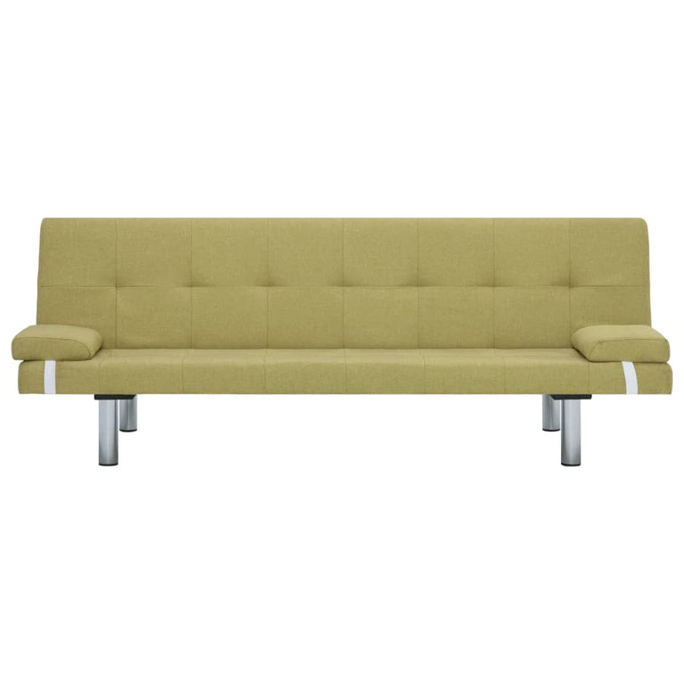 Slaapbank met twee kussens polyester groen MeubelReus