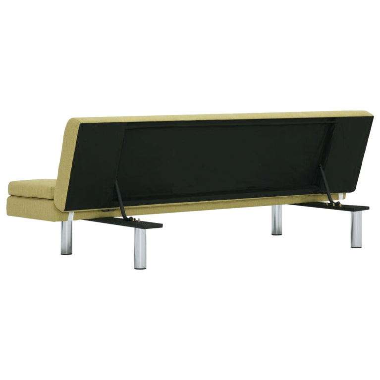 Slaapbank met twee kussens polyester groen MeubelReus
