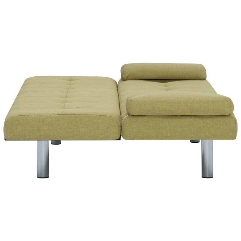 Slaapbank met twee kussens polyester groen MeubelReus