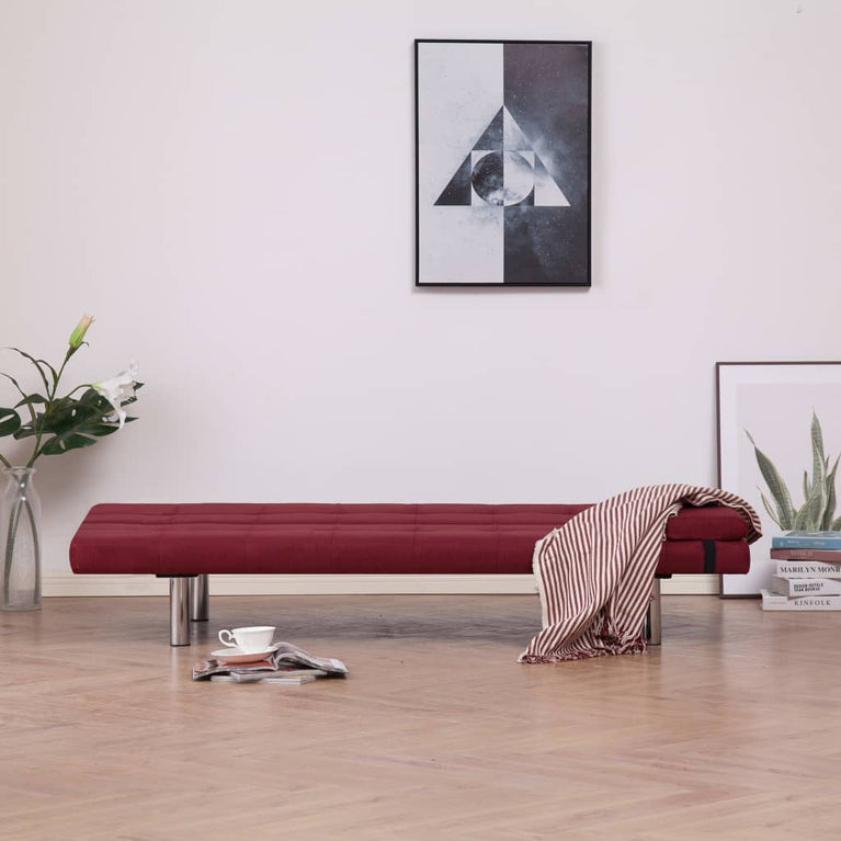 Slaapbank met twee kussens polyester wijnrood MeubelReus