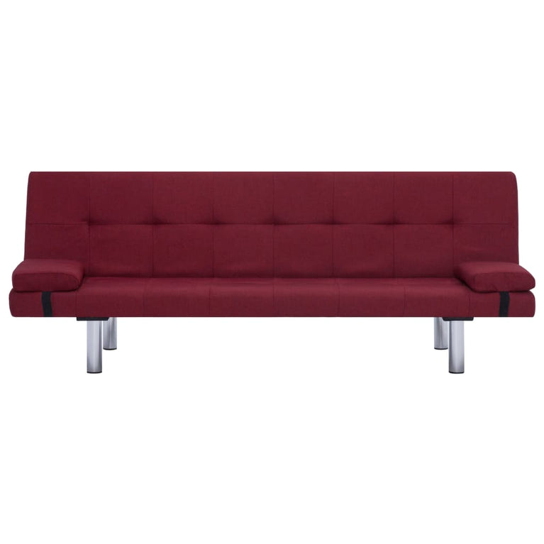 Slaapbank met twee kussens polyester wijnrood MeubelReus