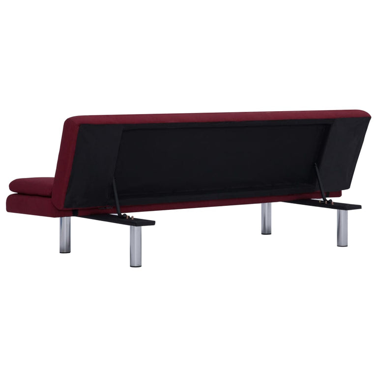 Slaapbank met twee kussens polyester wijnrood MeubelReus