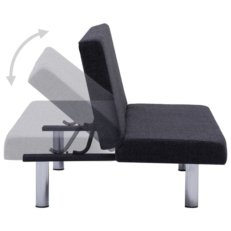 Slaapbank polyester donkergrijs MeubelReus