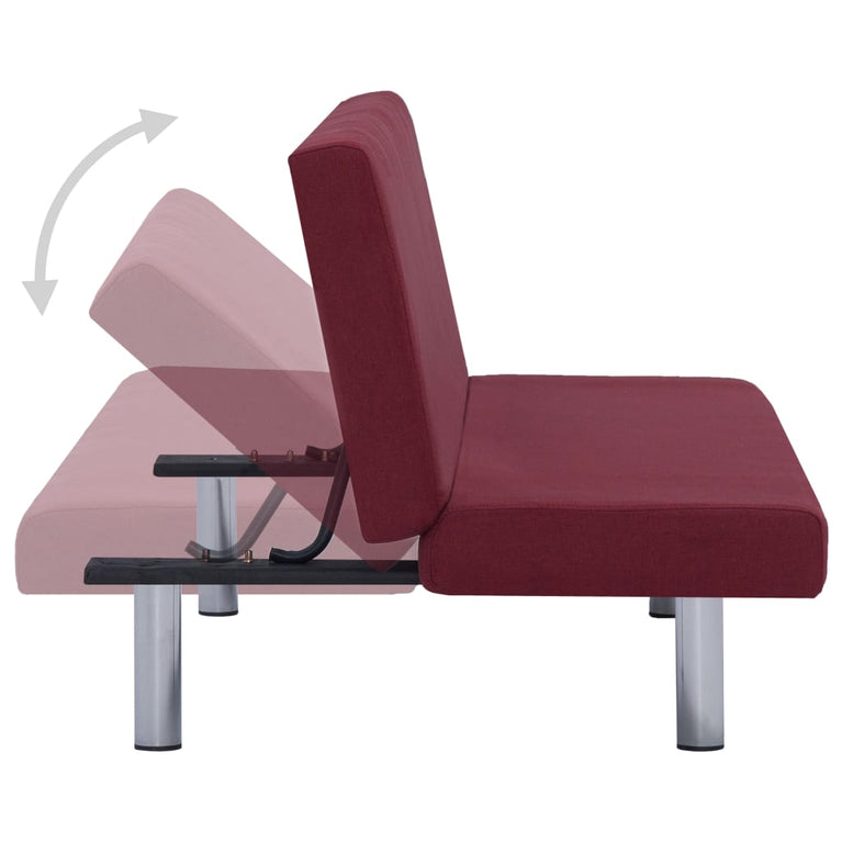 Slaapbank polyester wijnrood MeubelReus