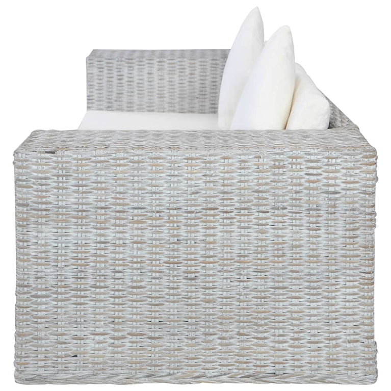 Tweezitsbank met kussens natuurlijk rattan MeubelReus