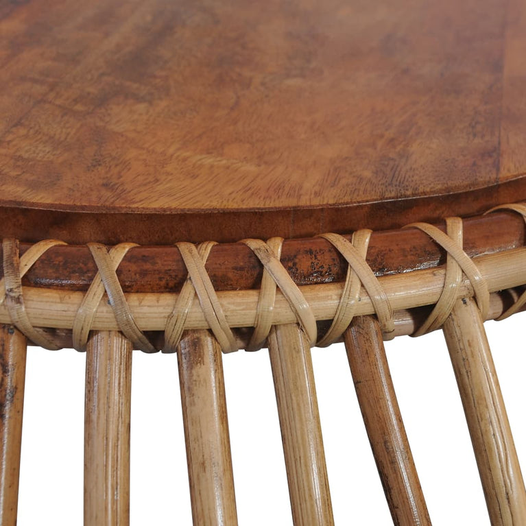 Salontafels 2 st natuurlijk rattan MeubelReus