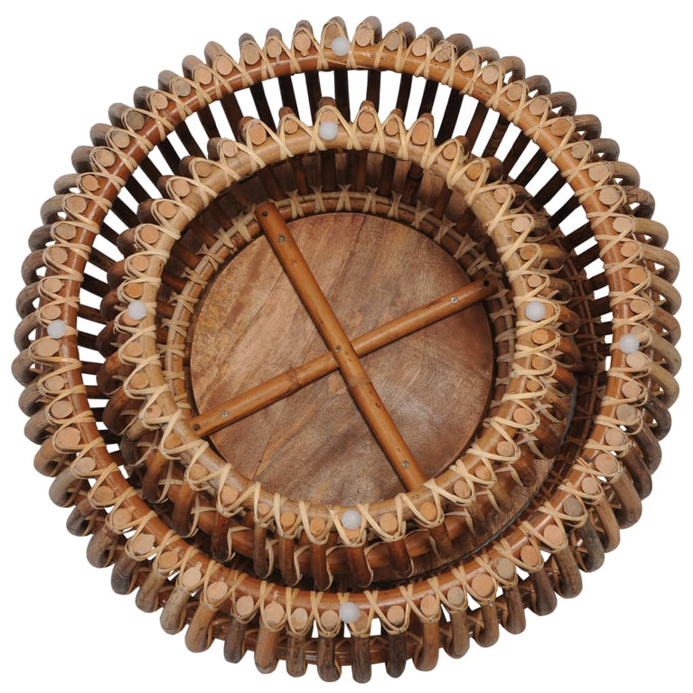 Salontafels 2 st natuurlijk rattan MeubelReus