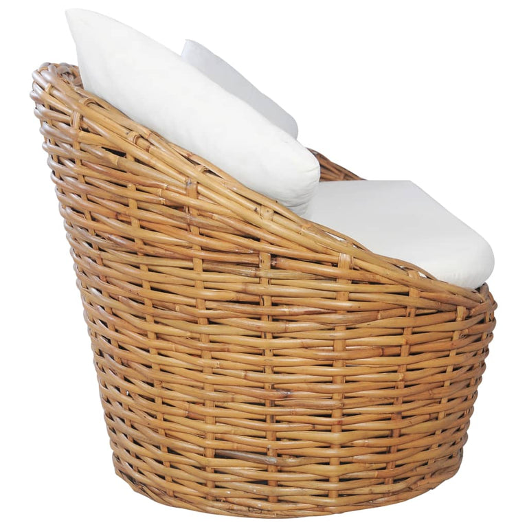 Driezitsbank met kussens natuurlijk rattan MeubelReus