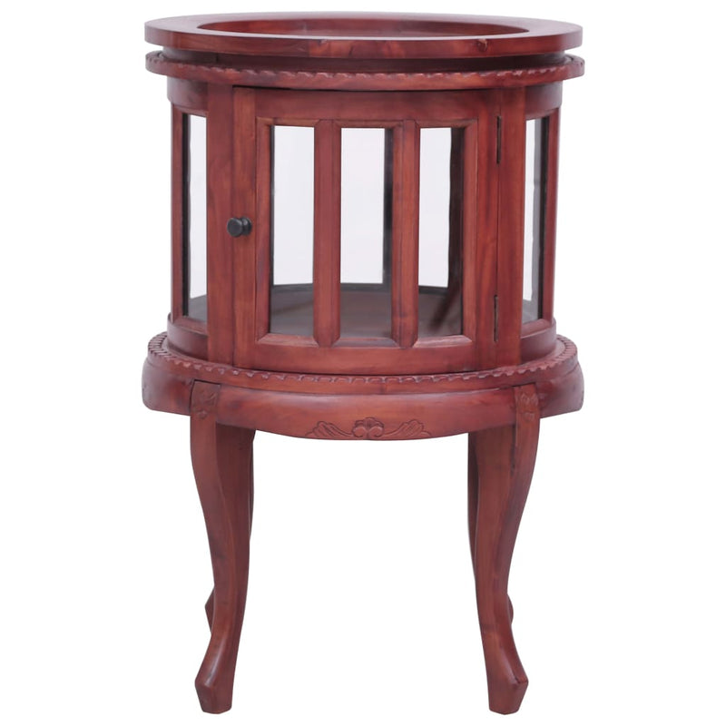 Vitrinekast 50x50x76 cm massief mahoniehout bruin