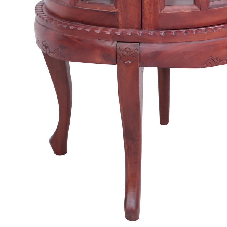 Vitrinekast 50x50x76 cm massief mahoniehout bruin
