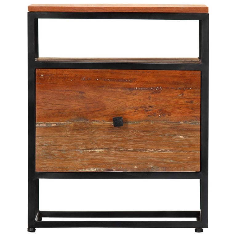Nachtkastje 40x30x50 cm massief gerecycled hout en staal MeubelReus