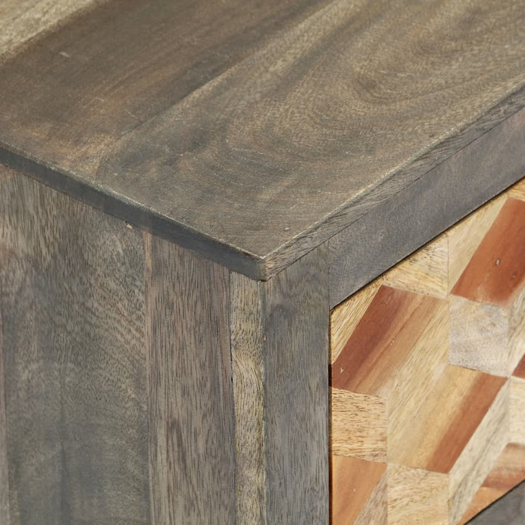 Nachtkastje 40x30x50 cm massief mangohout grijs MeubelReus