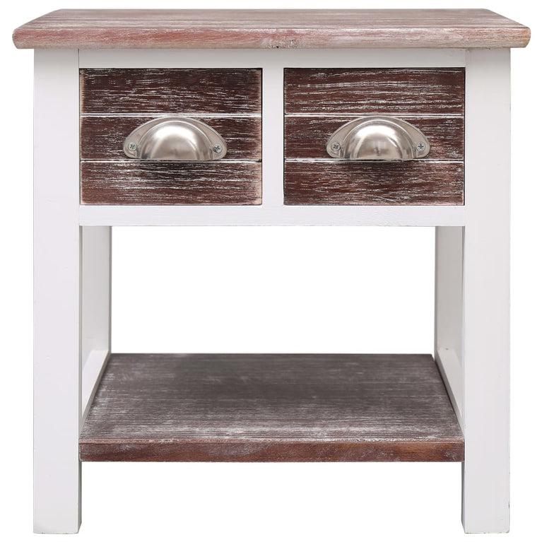 Bijzettafel 40x40x40 cm paulowniahout bruin