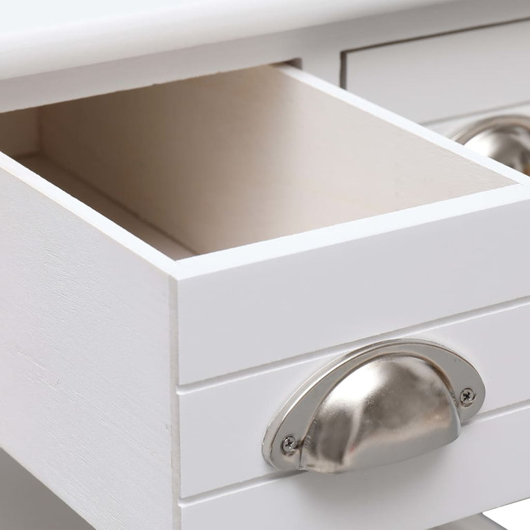 Bijzettafel 40x40x40 cm paulowniahout wit MeubelReus