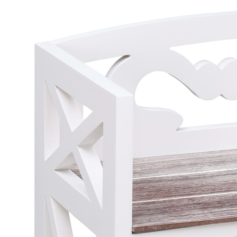 Badkamerkast 46x24x116 cm paulowniahout wit en bruin MeubelReus