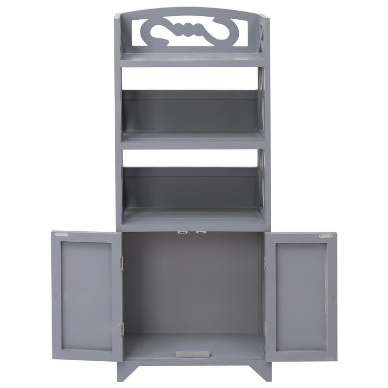 Badkamerkast 46x24x116 cm paulowniahout grijs MeubelReus