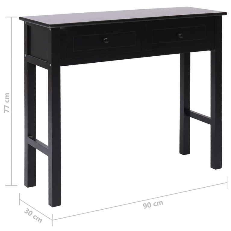 Wandtafel 90x30x77 cm hout zwart MeubelReus