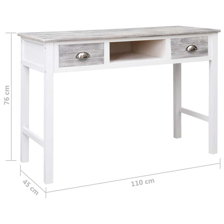 Schrijftafel 110x45x76 cm hout grijs MeubelReus