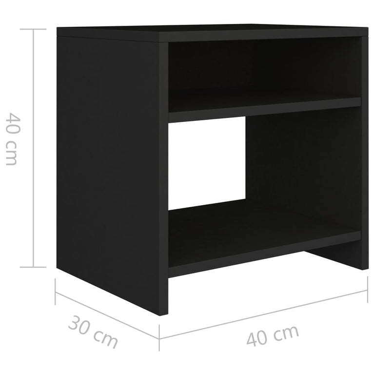 Nachtkastje 40x30x40 cm bewerkt hout zwart MeubelReus