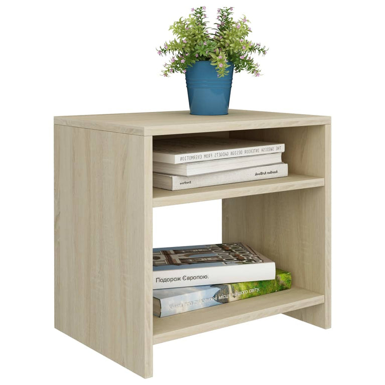 Nachtkastje 40x30x40 cm bewerkt hout sonoma eikenkleurig MeubelReus