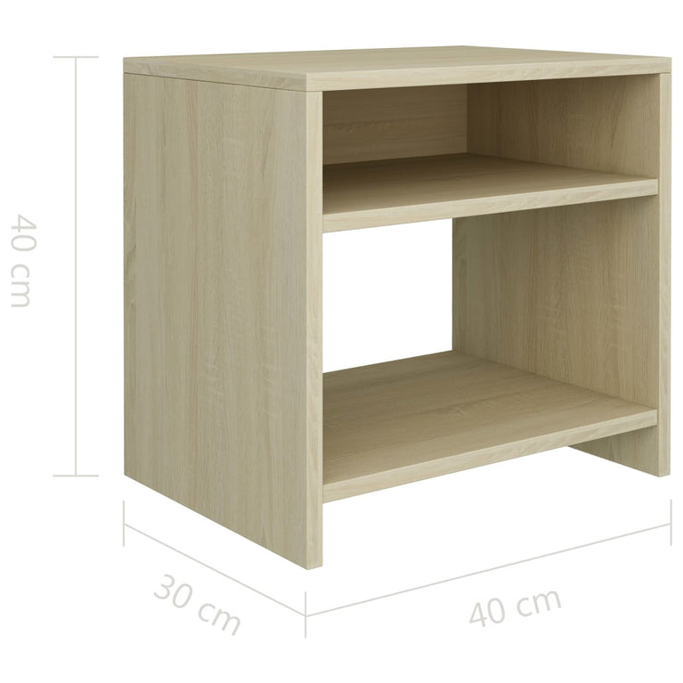 Nachtkastje 40x30x40 cm bewerkt hout sonoma eikenkleurig MeubelReus