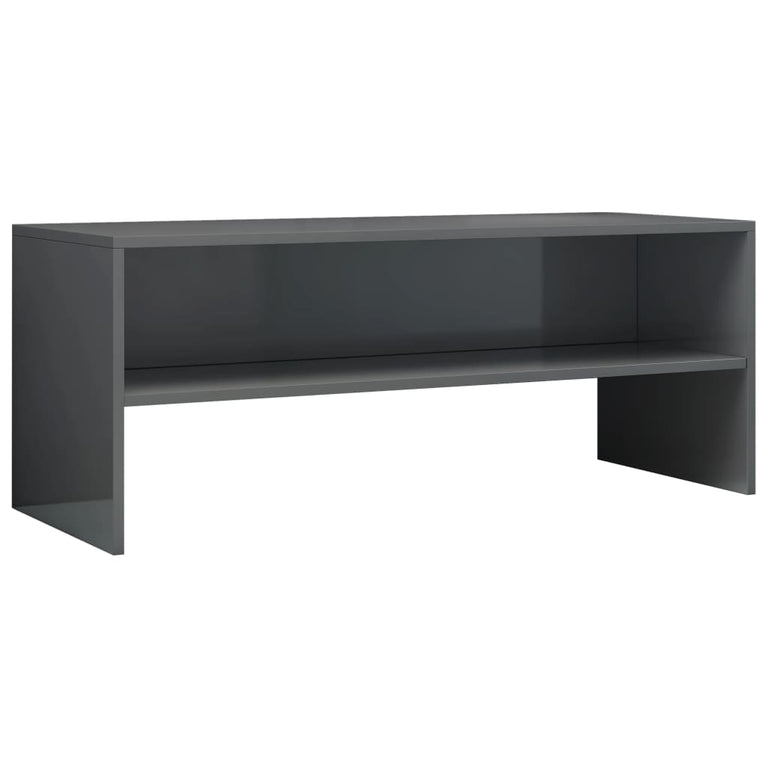 Tv-meubel 100x40x40 cm bewerkt hout hoogglans grijs MeubelReus