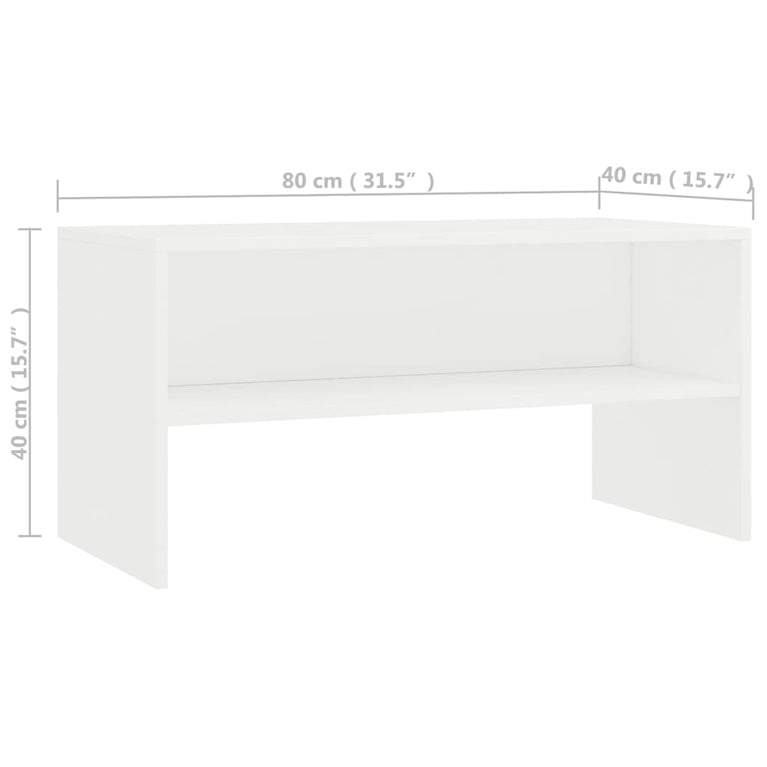 Tv-meubel 80x40x40 cm bewerkt hout wit MeubelReus