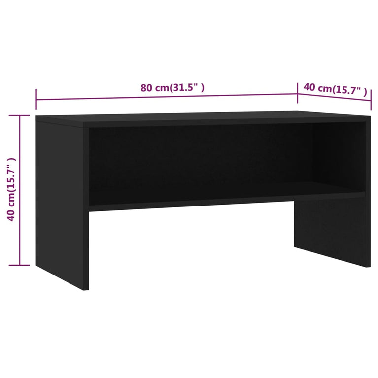 Tv-meubel 80x40x40 cm bewerkt hout zwart MeubelReus