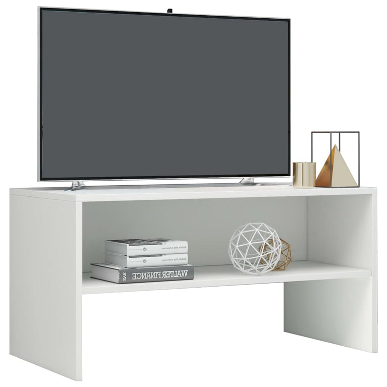 Tv-meubel 80x40x40 cm bewerkt hout hoogglans wit MeubelReus
