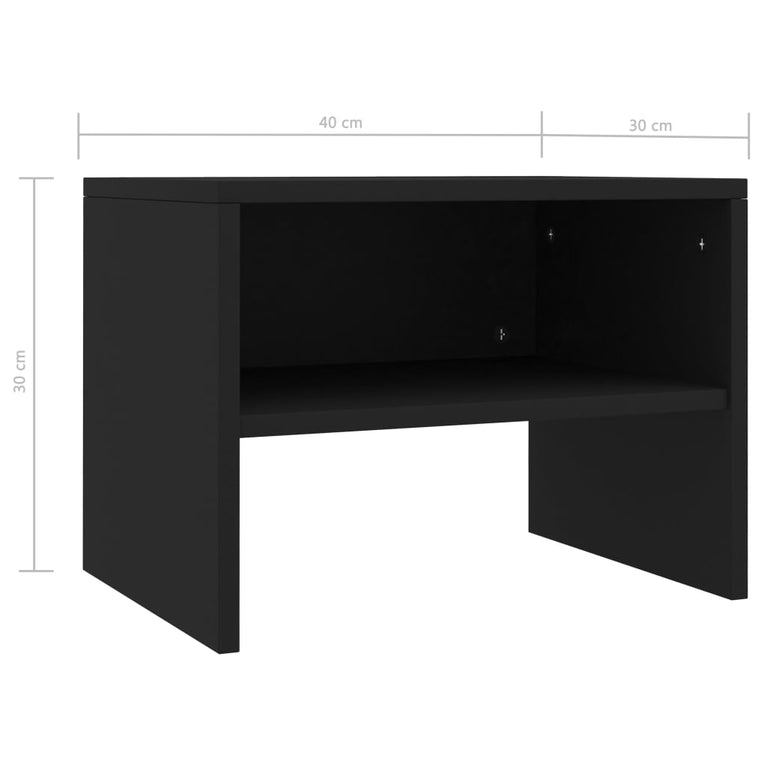 Nachtkastjes 2 st 40x30x30 cm bewerkt hout zwart MeubelReus